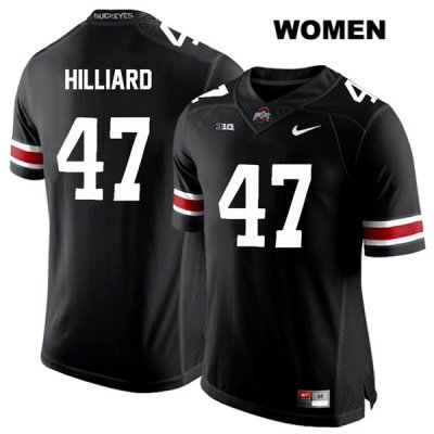 Women's NCAA Ohio State Buckeyes Justin Hilliard #47 College Stitched Authentic Nike White Number Black Football Jersey BJ20S82RS